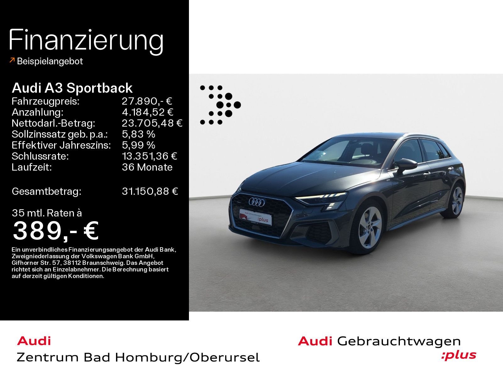 Audi A3 Sportback 40 TFSI qu S line Navi Matrix AHK