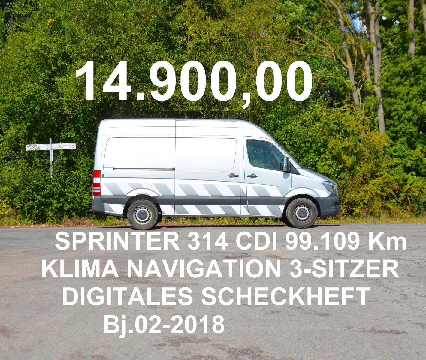 Mercedes-Benz SPRINTER 314 MITTEL +HOCH KLIMA NAVI TEMPOMAT
