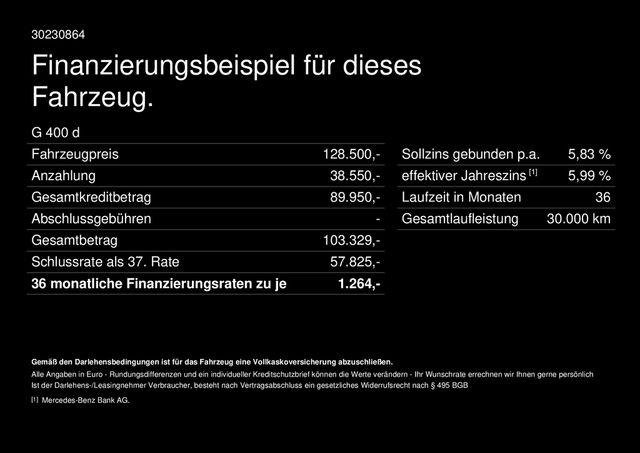 Mercedes-Benz G 400 d Manufaktur AMG Burmester SD AHK Standhzg