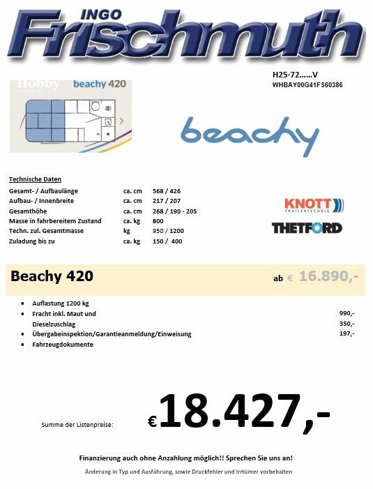 Hobby Beachy 420 kostenl. Heizung !!!
