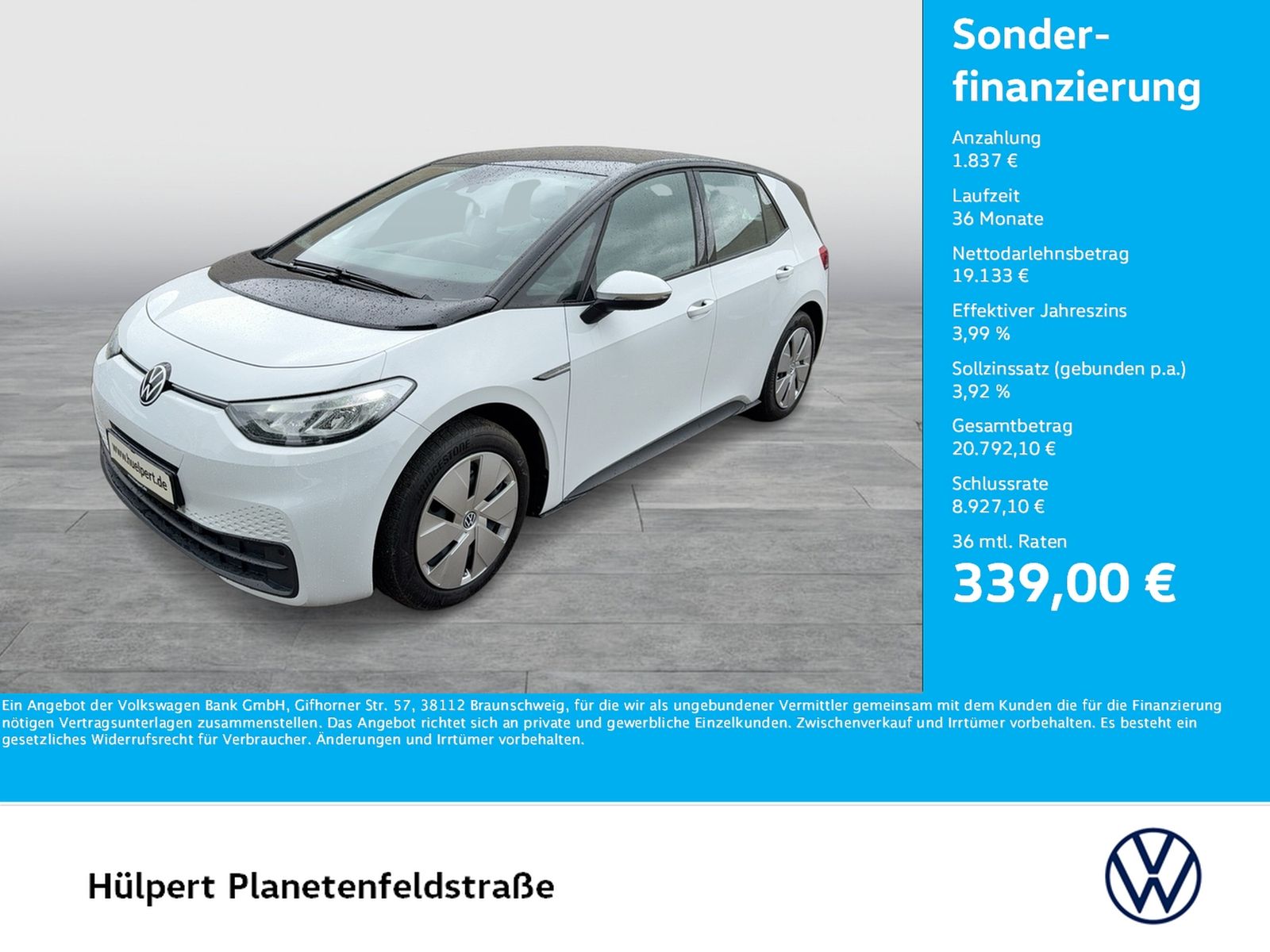 Volkswagen ID.3 Pure Performance NAVI CARPLAY EINPARKHILFE