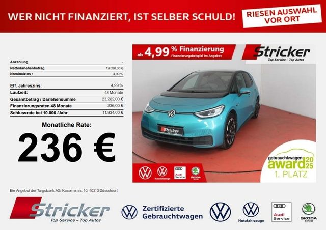 VW ID.3 Tech 150/58 236,-ohne Anzahlung Pano IQ.Lig