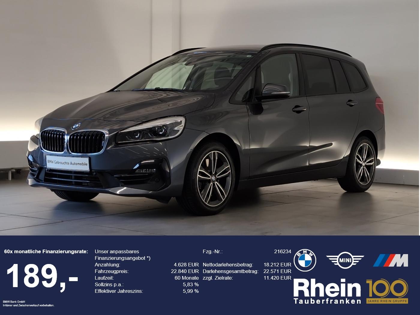 BMW 220i Gran Tourer Sport Line Navi/LED/AHK/RFK/DAB