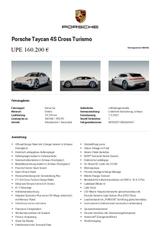 Porsche Taycan4SCrossTurismo,HA-Lenkung,Head-UP,Bose - Porsche: Beige