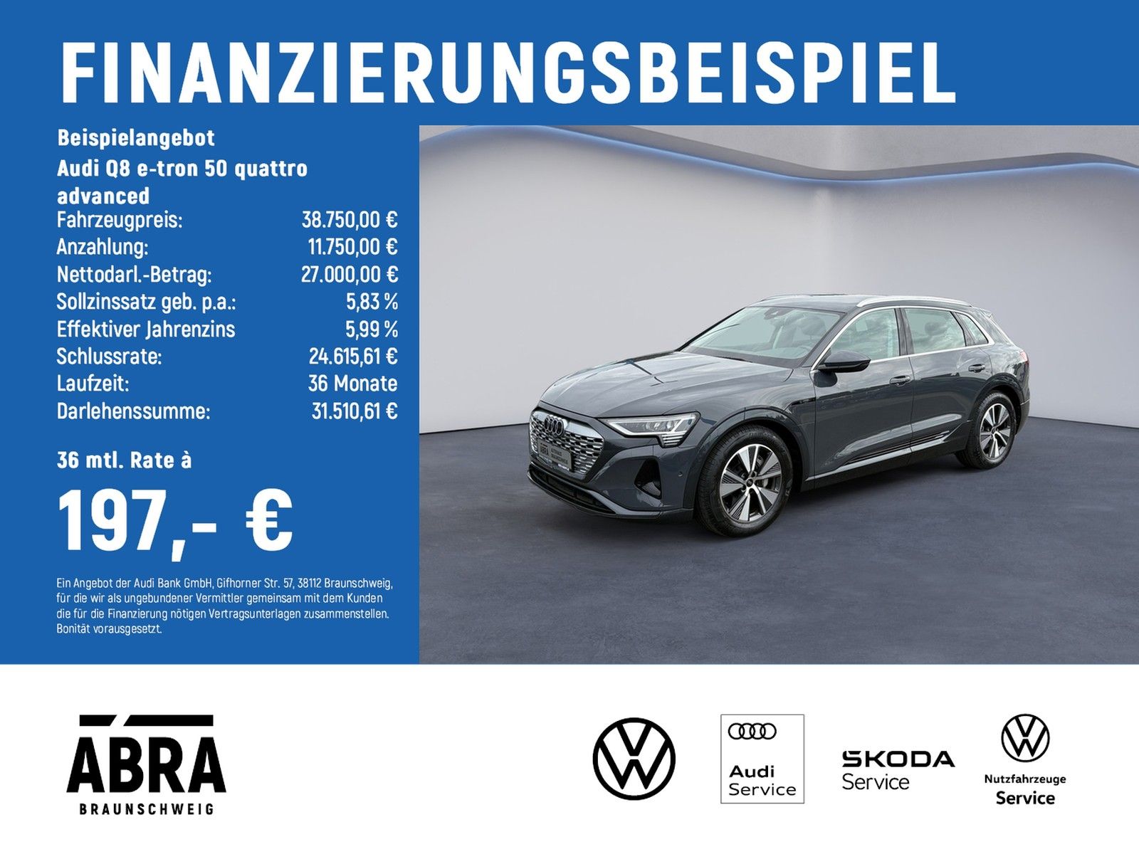 Audi Q8 e-tron 50 quattro advanced AHK+NAVI+CAM