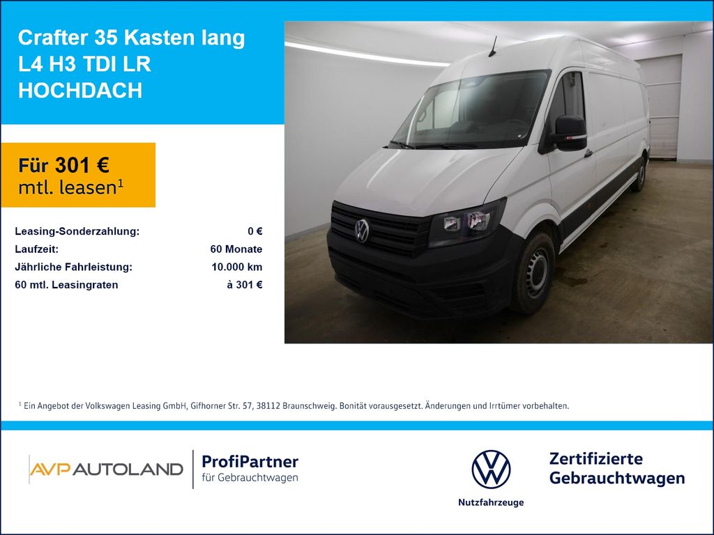 Volkswagen Crafter 35 Kasten lang L4 H3 TDI LR HOCHDACH