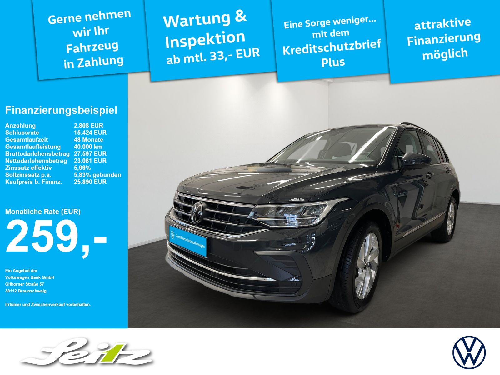 Volkswagen Tiguan 2.0 TDI 4M Life *LED*KAMERA*NAVI*