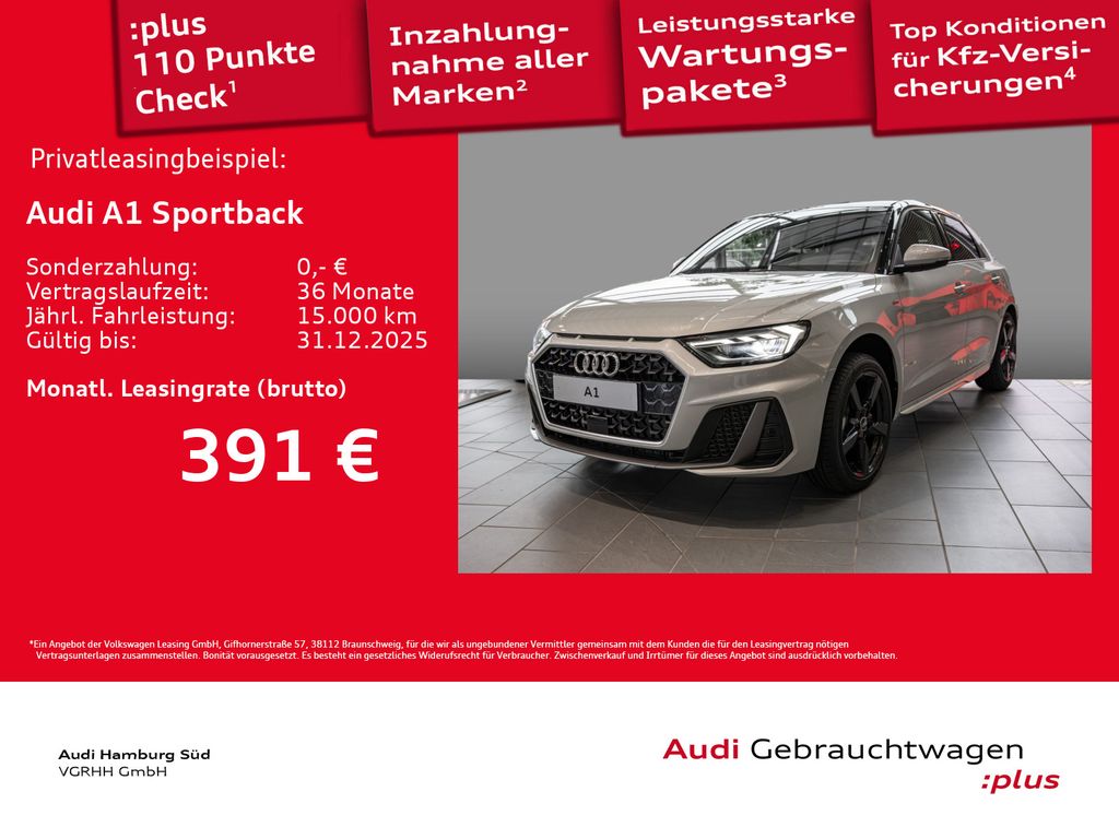 A1 Sportback 25 TFSI S line S tronic LED/VIRTUAL
