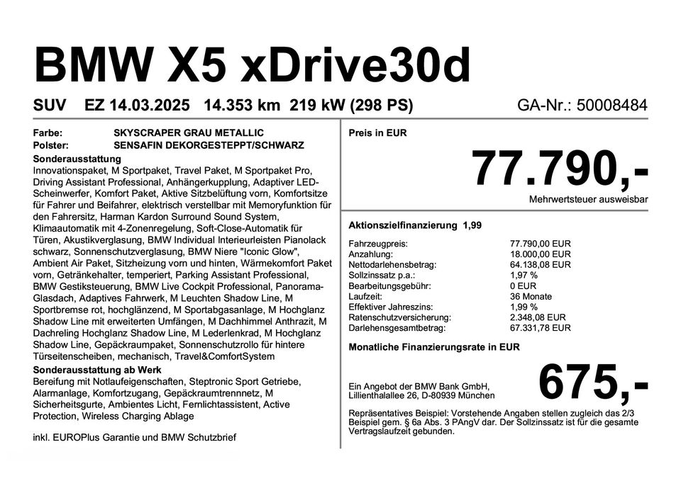 BMW X5 xDrive30d MSport Pro Panno AHK HUD Soft-Close imagem 3