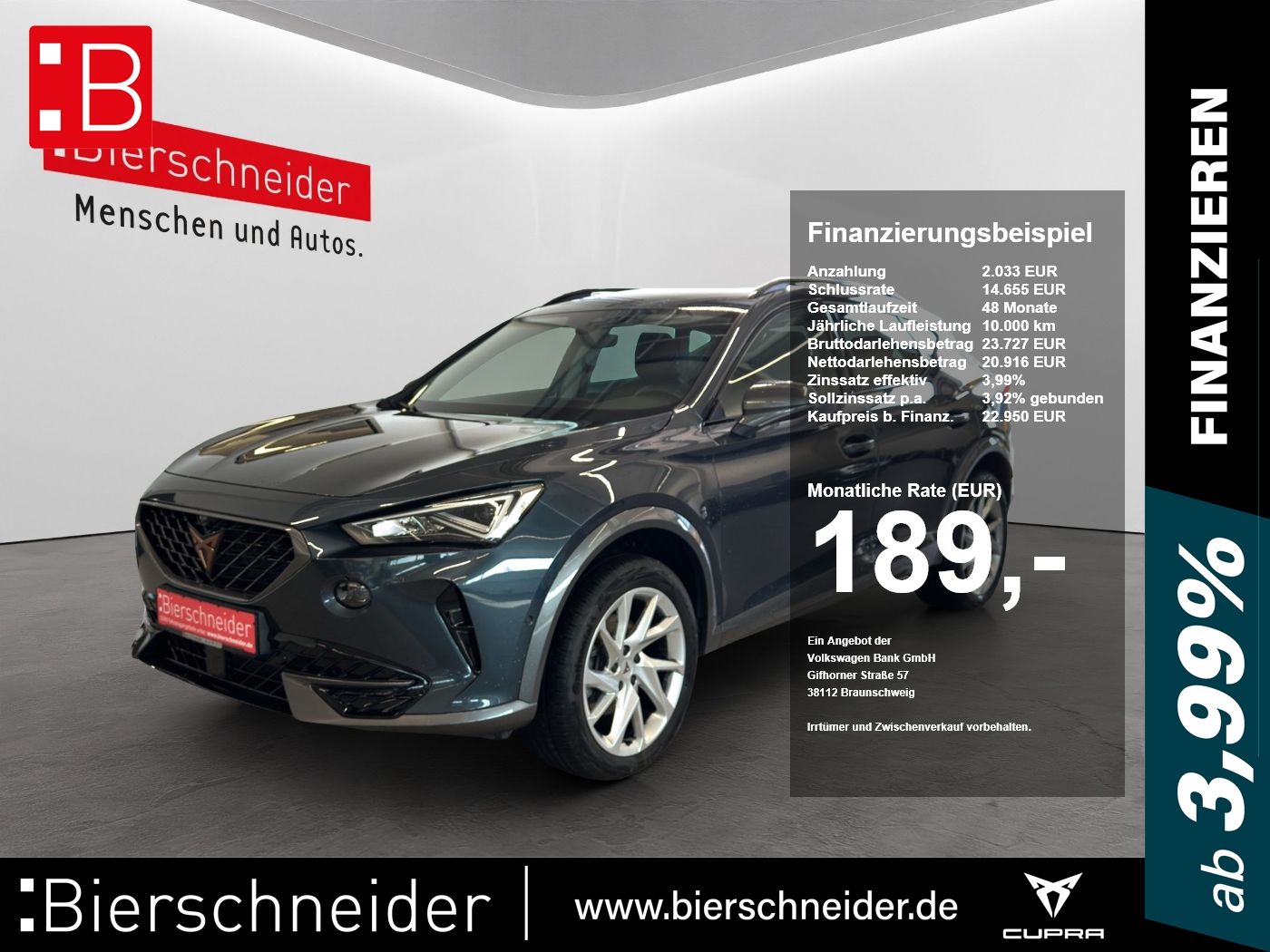 Cupra Formentor 2.0 TDI 18+AREA-VIEW+PARKLENK+ACC+LED+