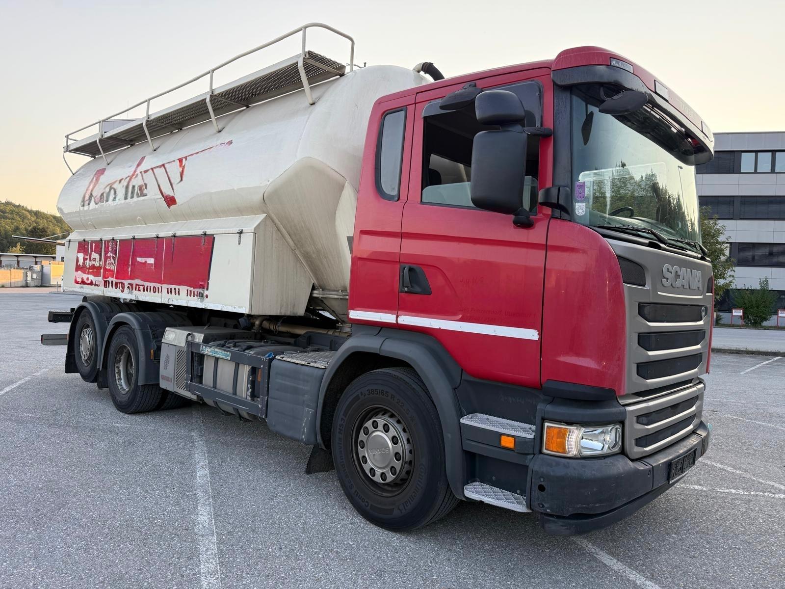 Scania G-410 6X2 SILOWAGEN VOLLUFT LIFT GELENKTE HINTER