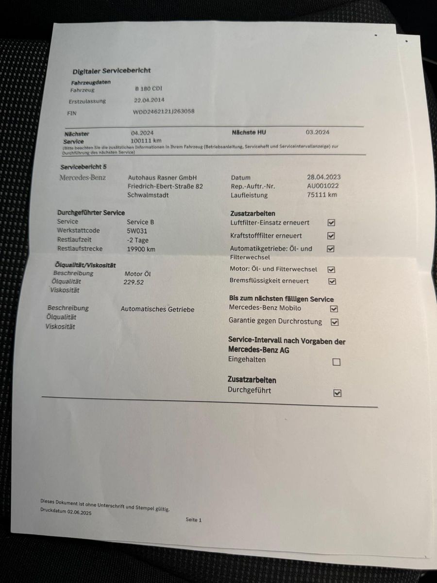 Fahrzeugabbildung Mercedes-Benz MB  B 180 / NAVI/AUTOMATIK