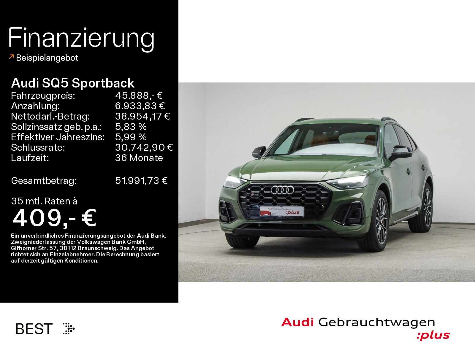 Audi SQ5 Sportback Air, Pano, Tour, B&O, Stndhzg
