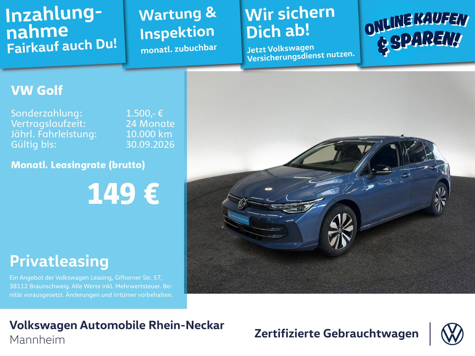 Volkswagen Golf VIII Goal 1.5 eTSI AHK LED Automatik Kamera