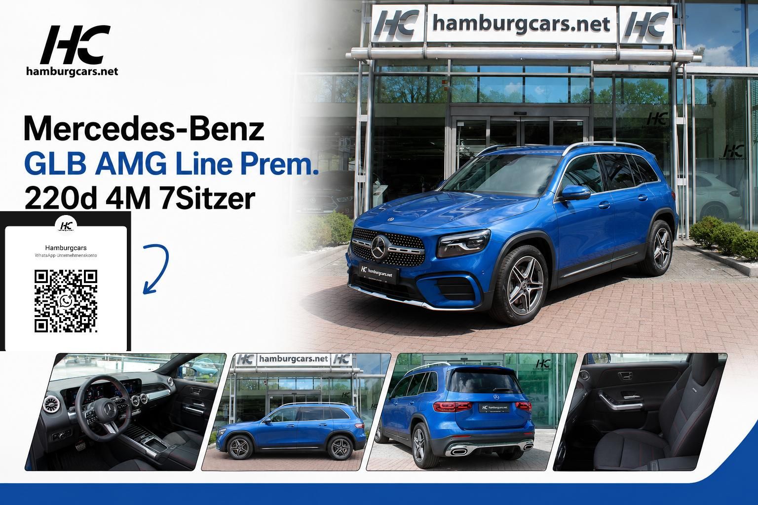 MERCEDES-BENZ GLB AMG Line Prem. 220d 4M 7stz Stdhzg 360*Ca...