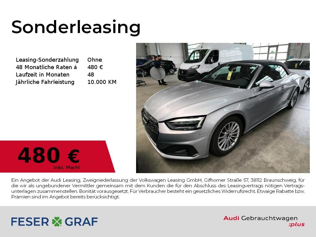 Abbildung Leasingangebot Audi A5 Cabriolet 40TFSI S tronic Navi/Kamera/SHZ/Car