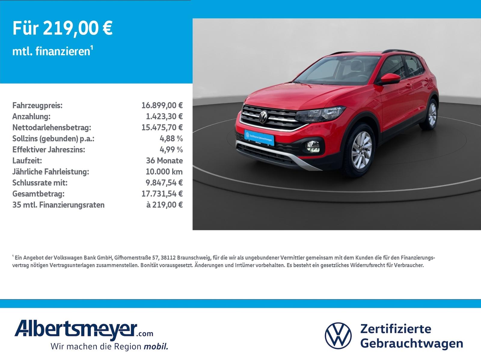 Volkswagen T-Cross 1.0 TSI Life +SITZHEIZUNG+PARKPILOT+LM++
