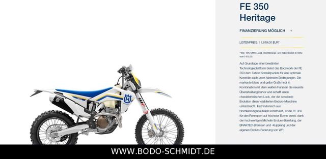 Husqvarna FE 250 undFE 350 2023  Heritage auch in ROCKSTAR