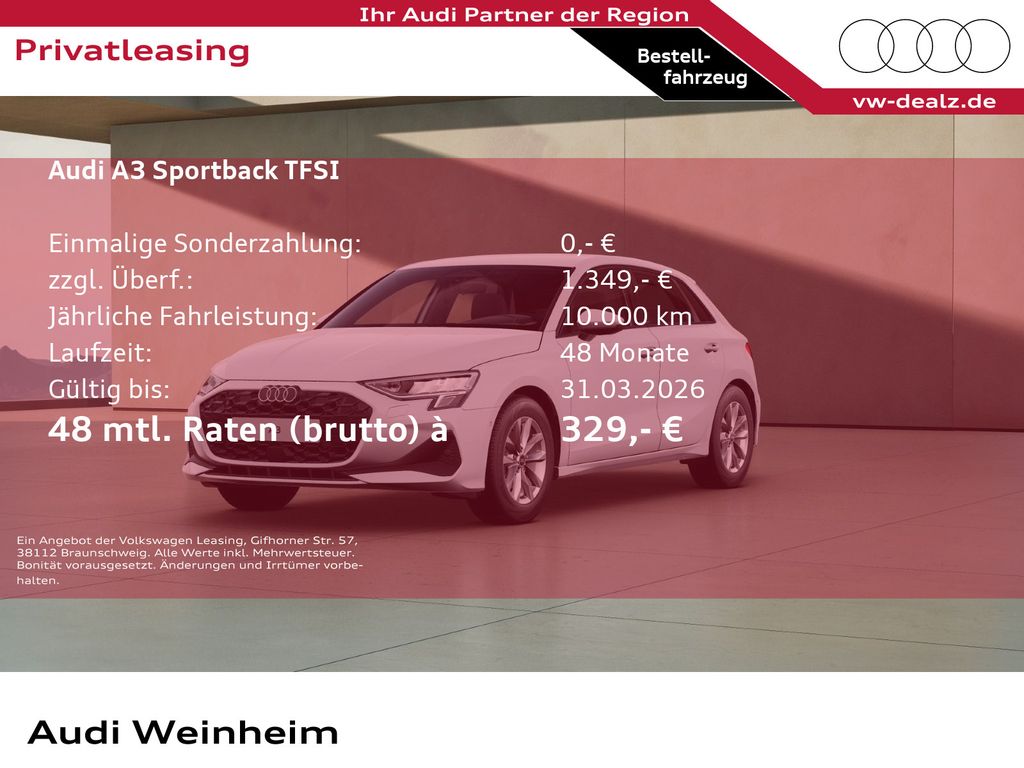 Audi A3 Sportback TFSI Klima ALU DAB Bluetooth PDC