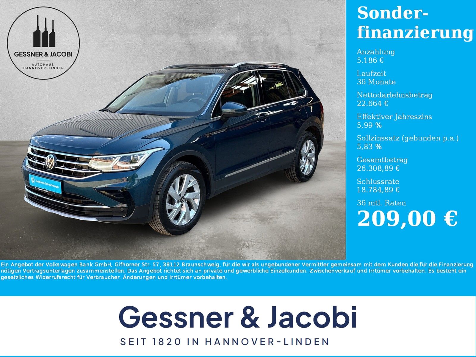 Fahrzeugabbildung Volkswagen Tiguan 2.0 TSI 4Motion Elegance PANO Keyless PDC