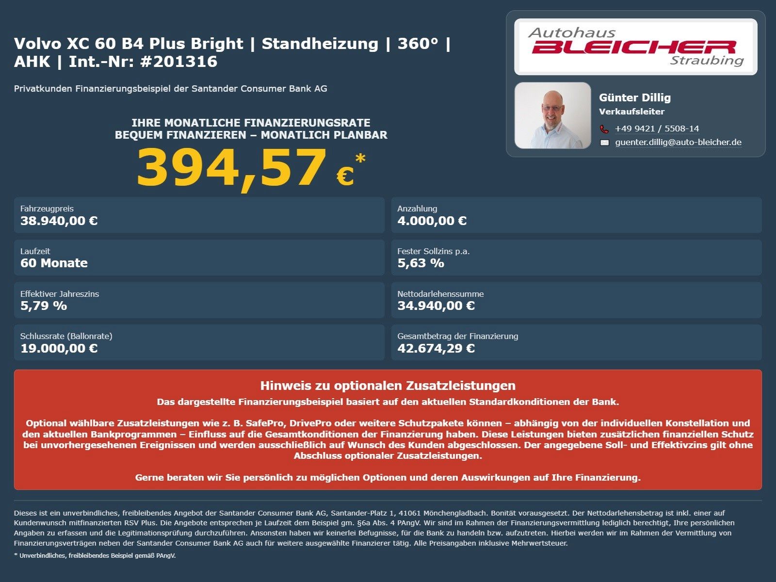 Fahrzeugabbildung Volvo XC 60 B4 Plus Bright | Standheizung | 360° | AHK