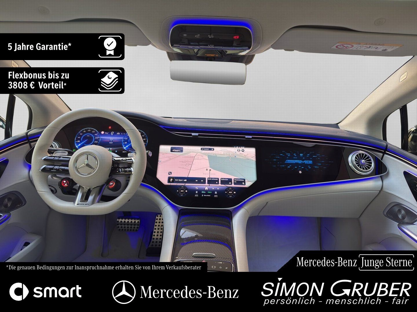 Fahrzeugabbildung Mercedes-Benz EQE 43 4M AMG Night Hyper Pano Carbon Nappa TV