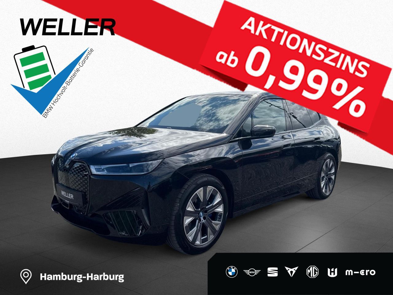 BMW iX xDr 40 Sport AHK,Laser,360°,Leas.o.Anz.489,-