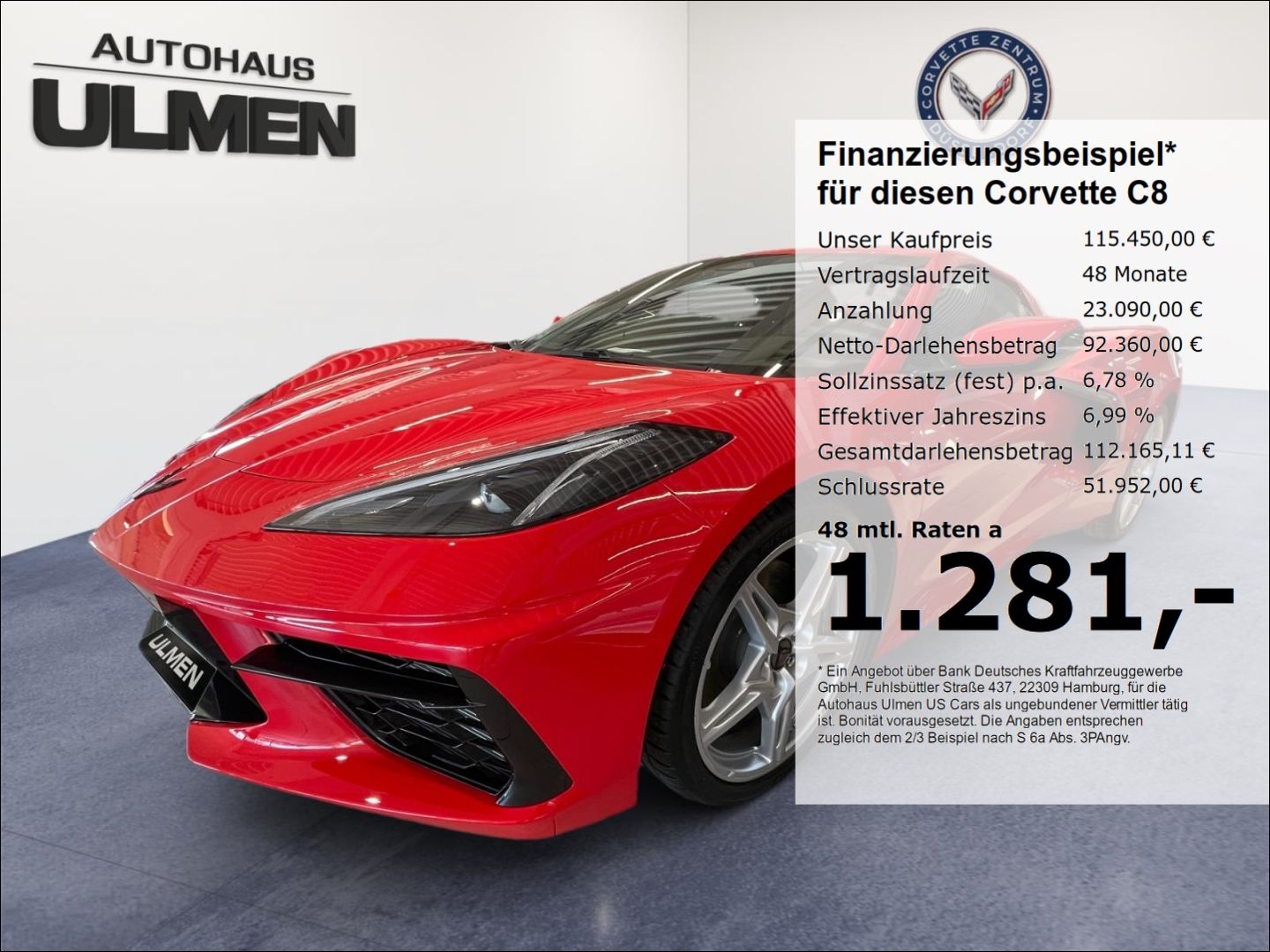 Corvette C8 Stingray Cabriolet 3LT Lift MR-Fahrwerk