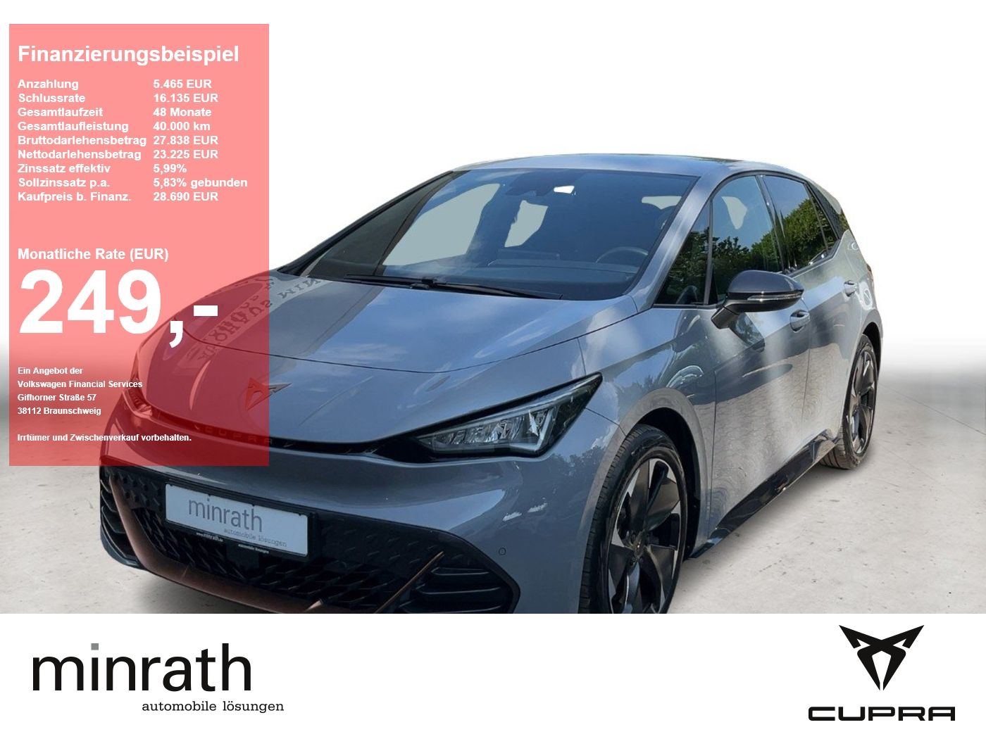 Cupra Born 62 kWh ACC+LED+BEATS+NAVI+RFK+VIRT+SHZ+2xPD