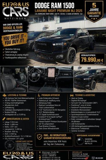 Dodge RAM 1500 Crew Laramie Night Premium 3,0ltr  Hurr