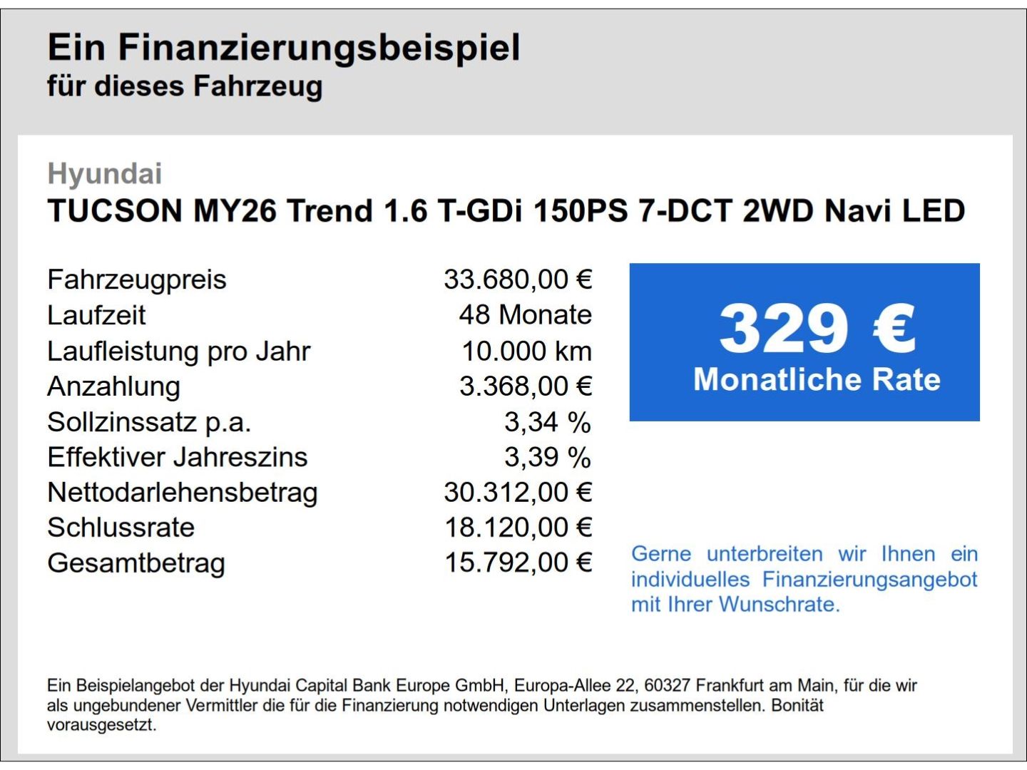 Fahrzeugabbildung Hyundai Tucson Trend 1.6 T-GDi 150PS 7-DCT 2WD Navi LED