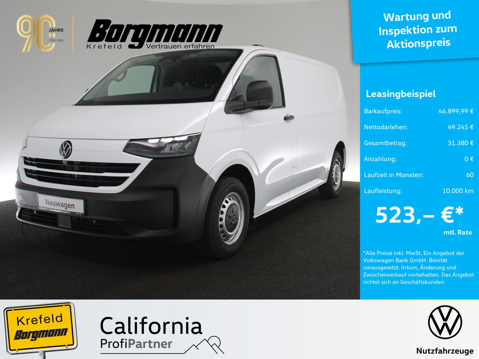 Volkswagen T7 Transporter Kasten Motor: 2,5 l eHybrid SOFOR