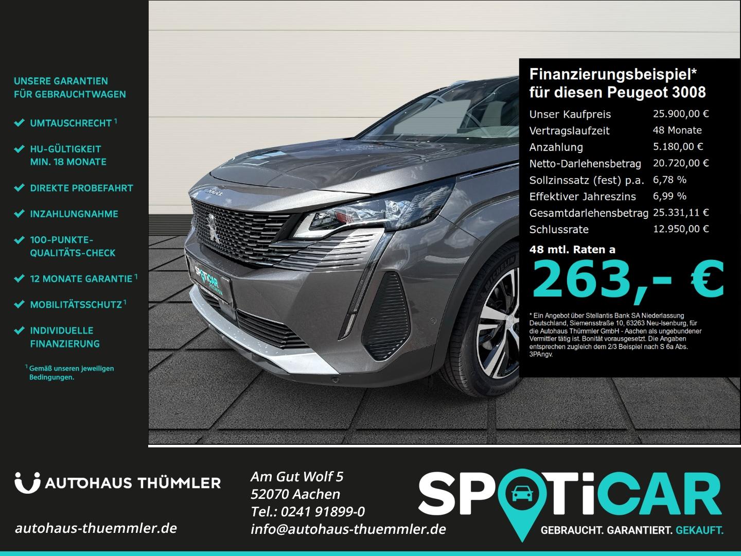 Peugeot 3008 Hybrid 136 GT El. Panodach Navi Digitales C