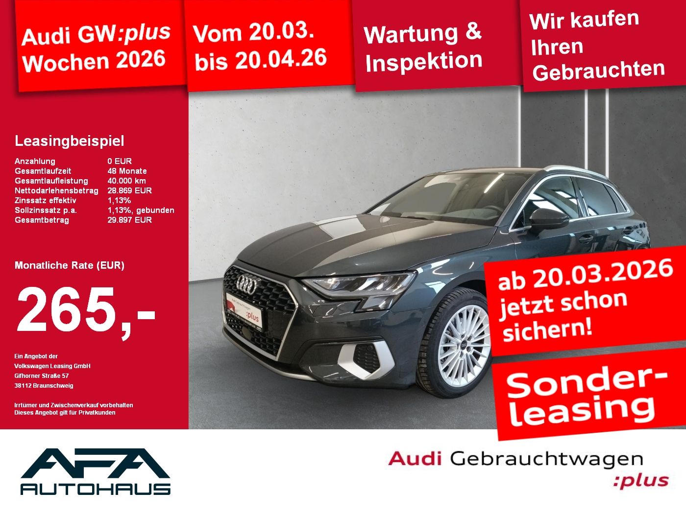 Audi A3 Sportback 35 TFSI Adv. S tr. AHK*Smart.Int*GR