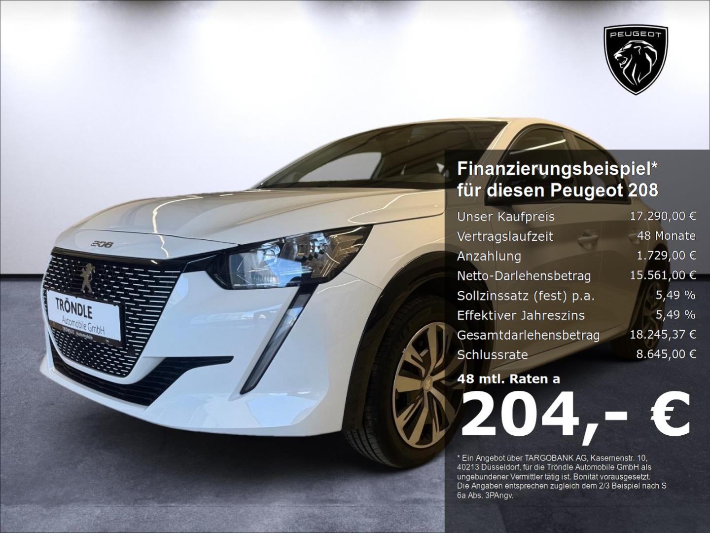Peugeot 208 e- Active LED Klimaautom 11kW-Lader DAB Spur