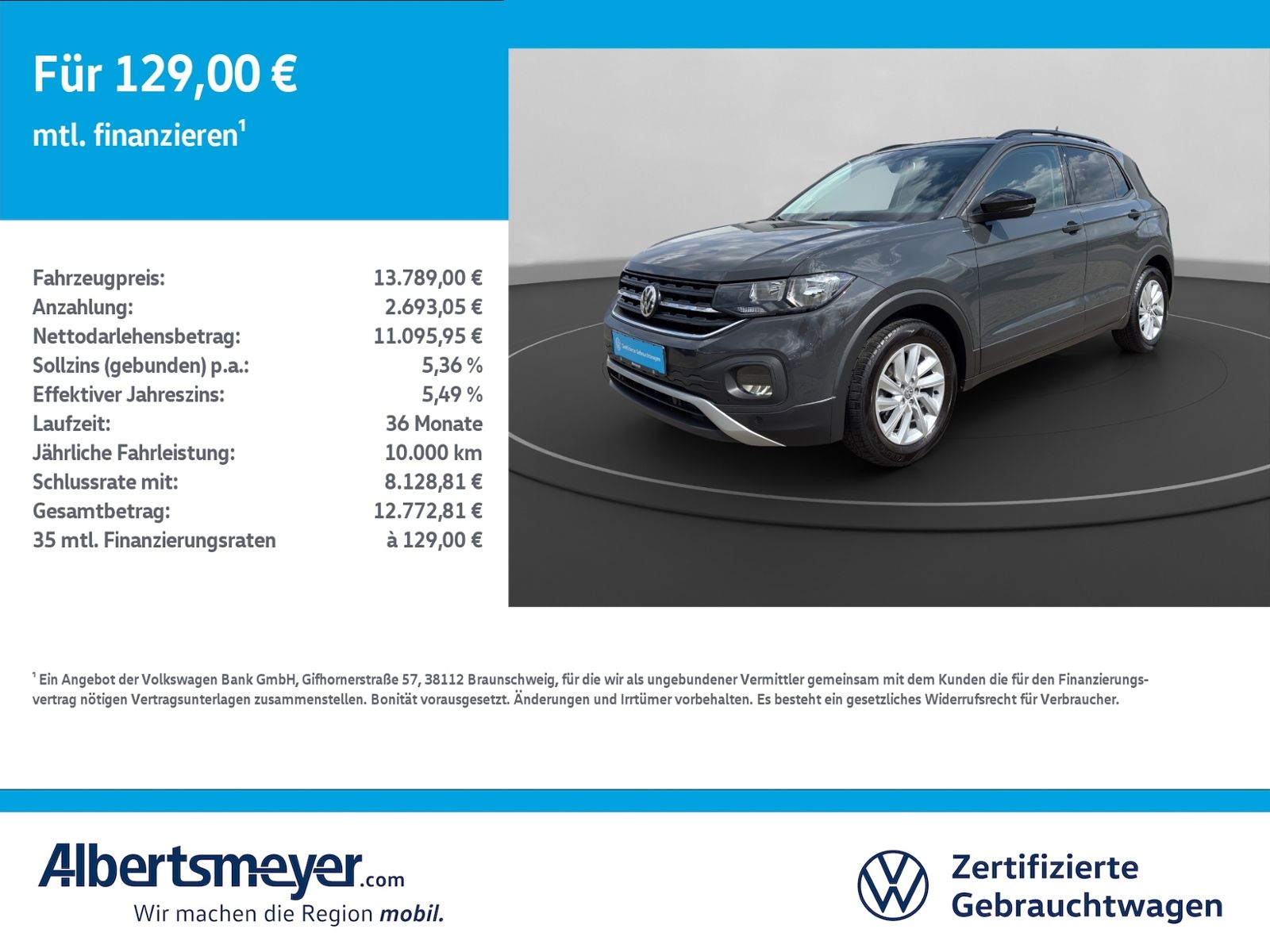VW T-Cross 1.0 TSI Life +NAVI+KLIMA+LM+BLUETOOTH+ZV
