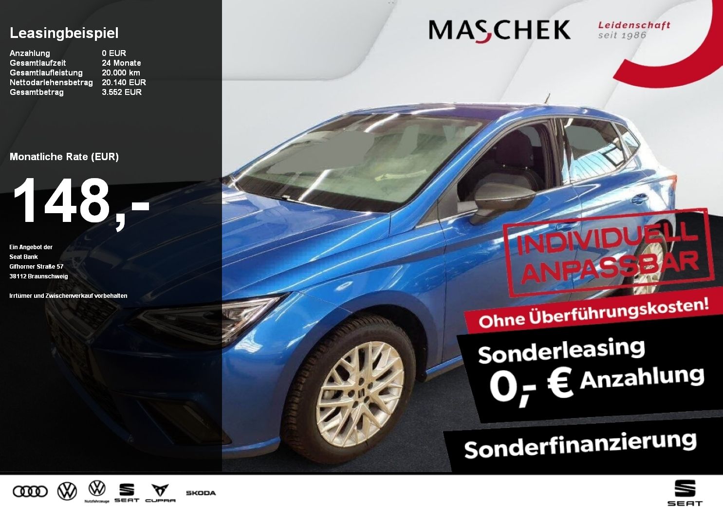Seat Ibiza Xcellence Sonderleasing ohne Anzahlung Nav