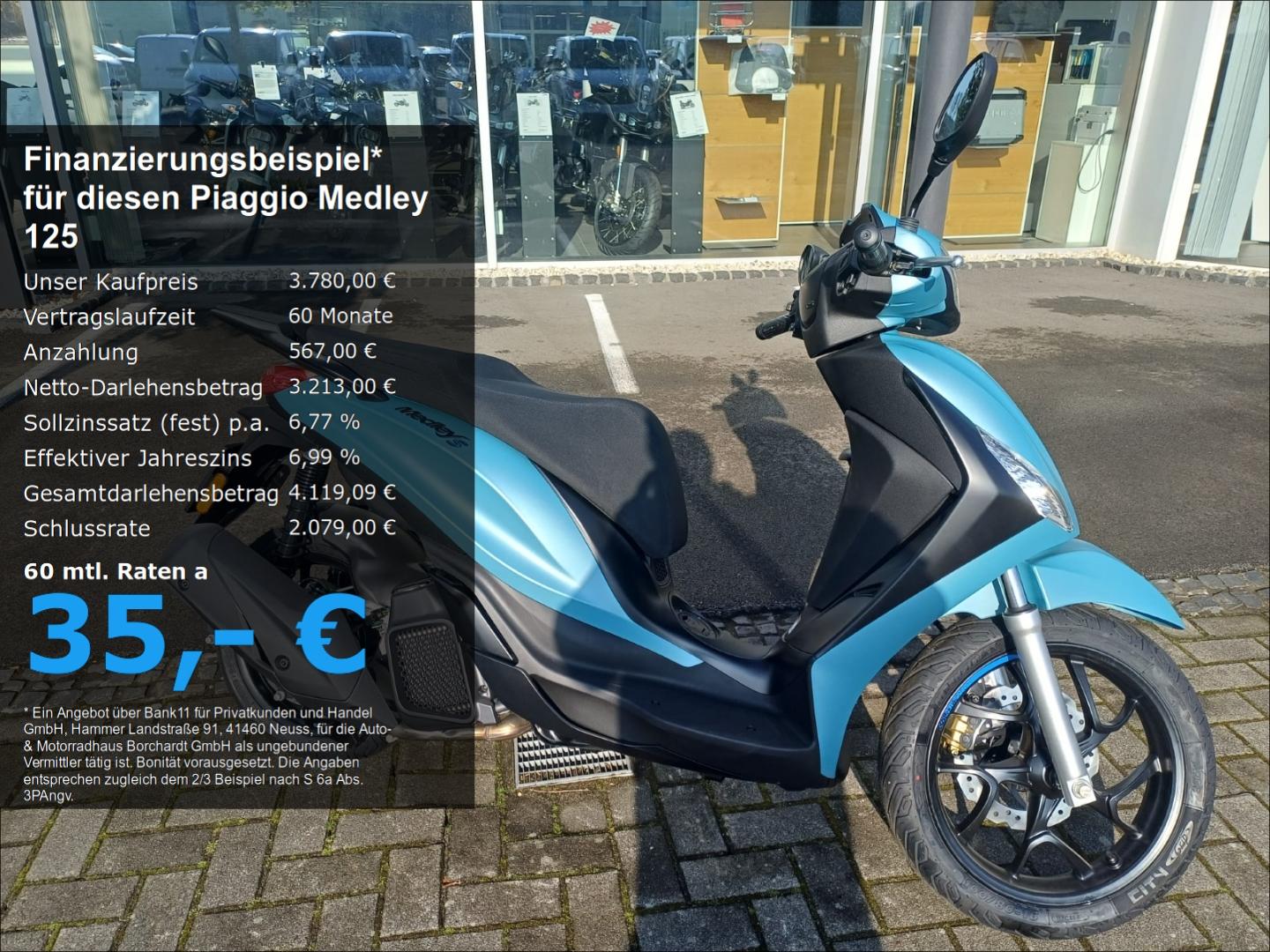 Piaggio Medley 125 Sport*B196*A1*LED*15PS*E5+*ABS*Blau