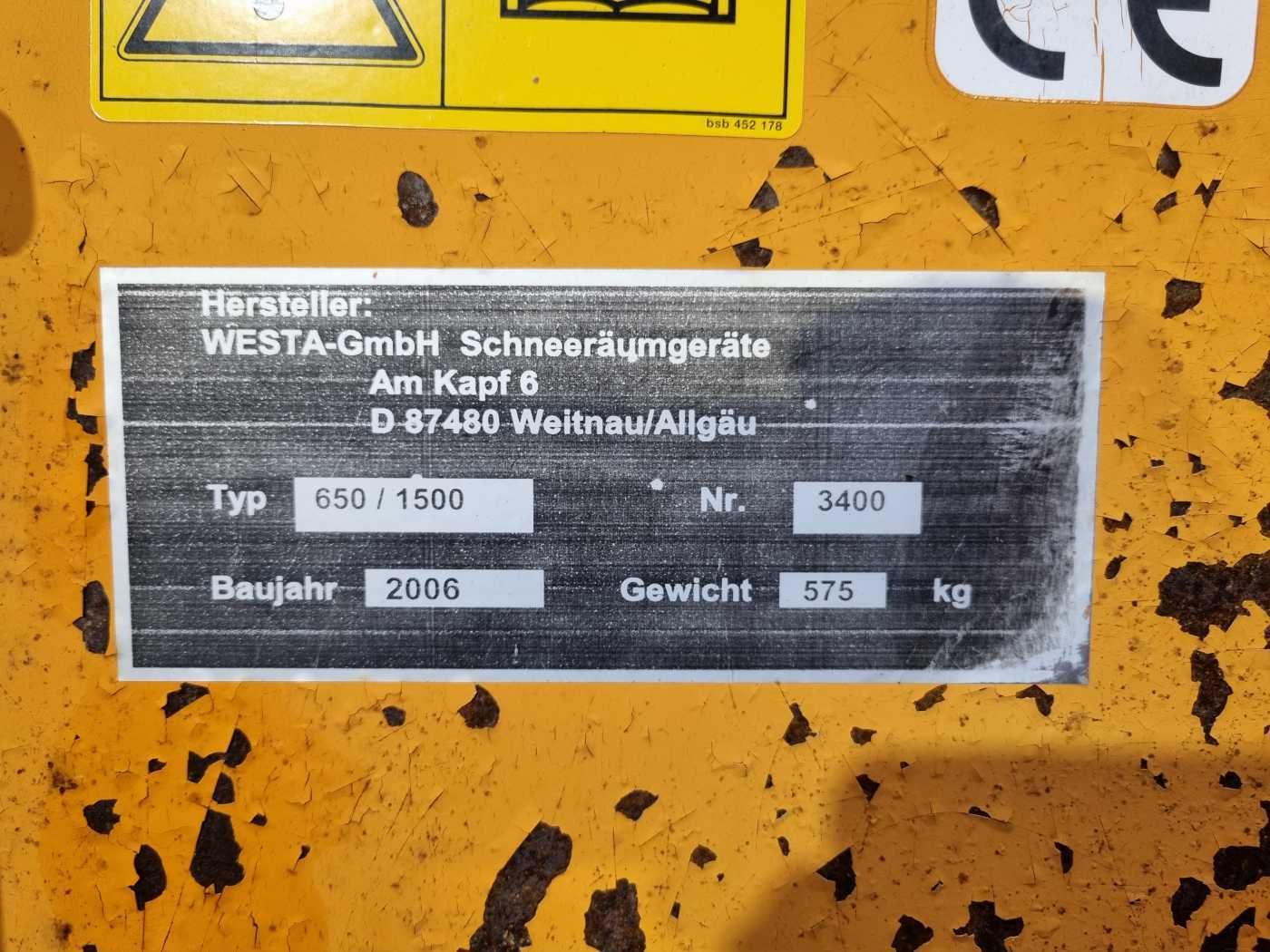 Fahrzeugabbildung Andere Westa 650/1500 Schneefräse Bj. 2006