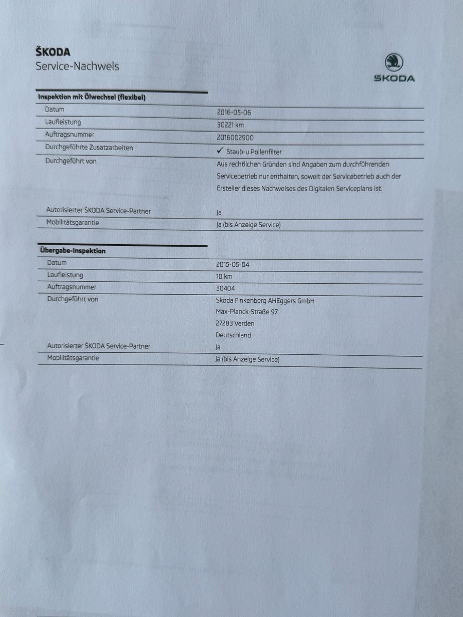 Fahrzeugabbildung SKODA Roomster Praktik 1.6 TDI 1.HAND SKODA SCHECKHEFT