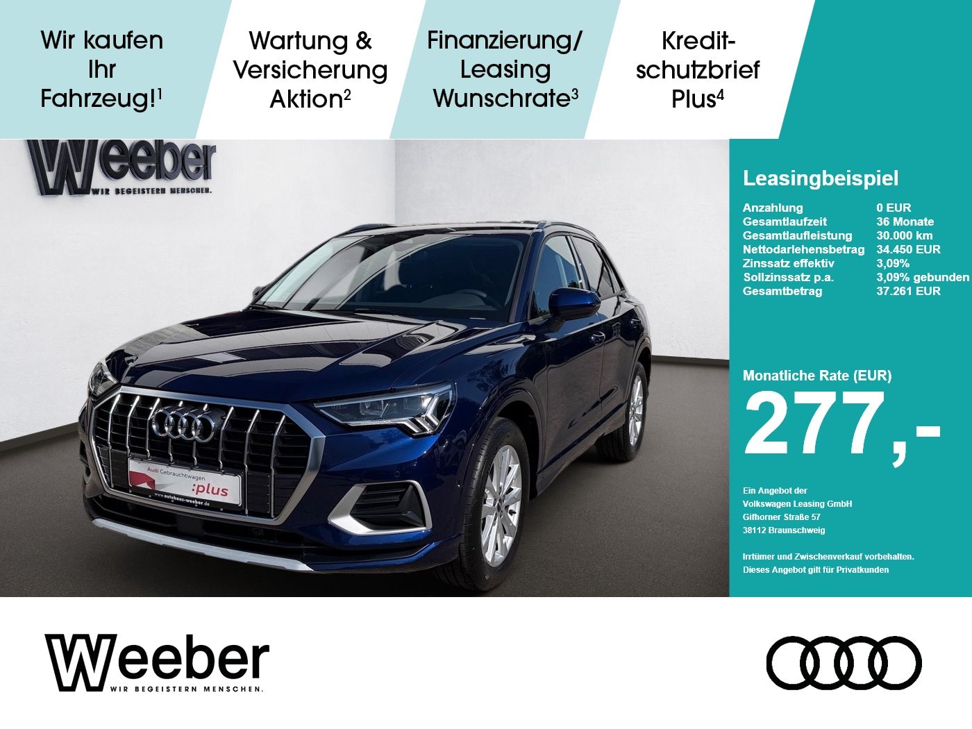 Audi Q3 *AHK*NAVI*LED*GRA*18ZOLL*KESSY*SHZ*5J GAR