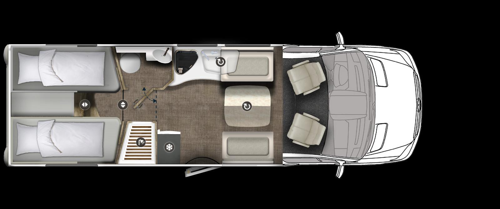 Eura Mobil Profila T 726 EF Comfort Edition, Hubstützen