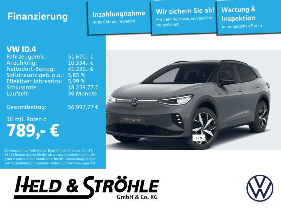 Volkswagen ID.4 GTX 4M IQ.LED AHK 360° TRAVEL 20" NAVI IDA