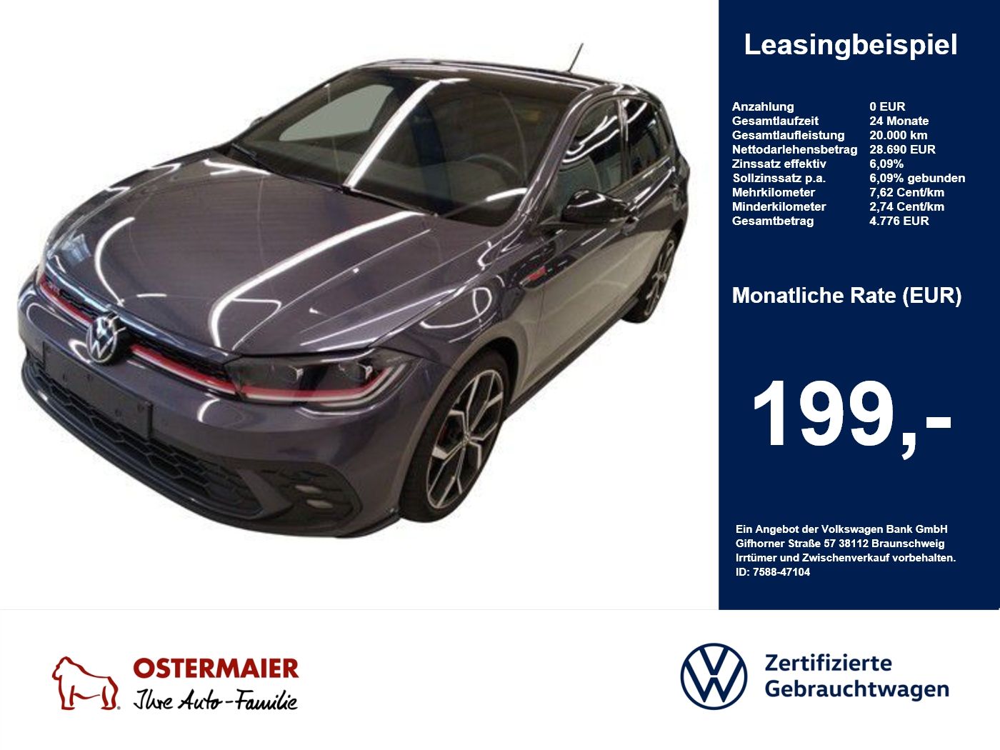 Volkswagen Polo GTI BLACK ROOF 2.0TSI 207PS DSG ACC.5J-G.KA