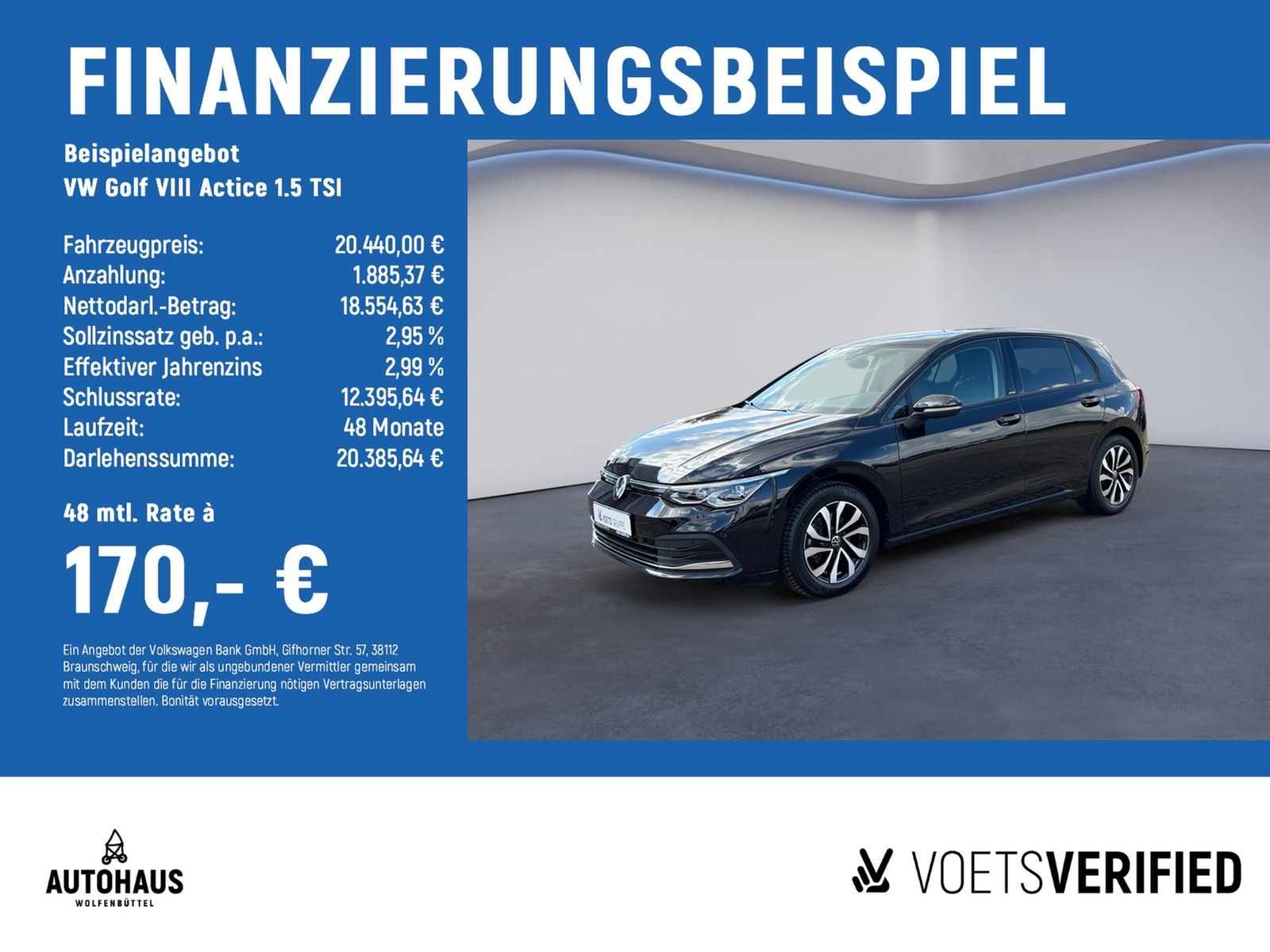Volkswagen Golf VIII Actice 1.5 TSI AHK+NAVI+RearView