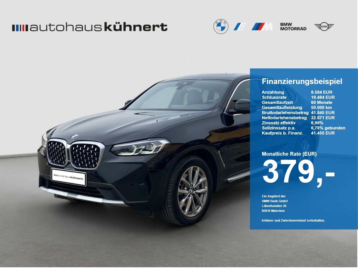 BMW X4 xDrive30d Aut. AHK Navi SD SpurAss LED AUT