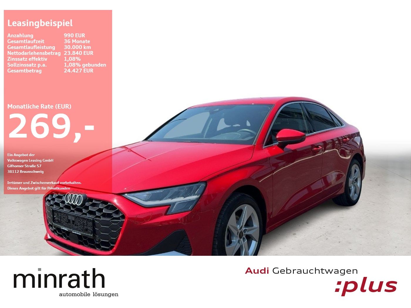 Audi Audi A3 Limousine 35 TFSI advanced APP+DAB+VIRT+LE