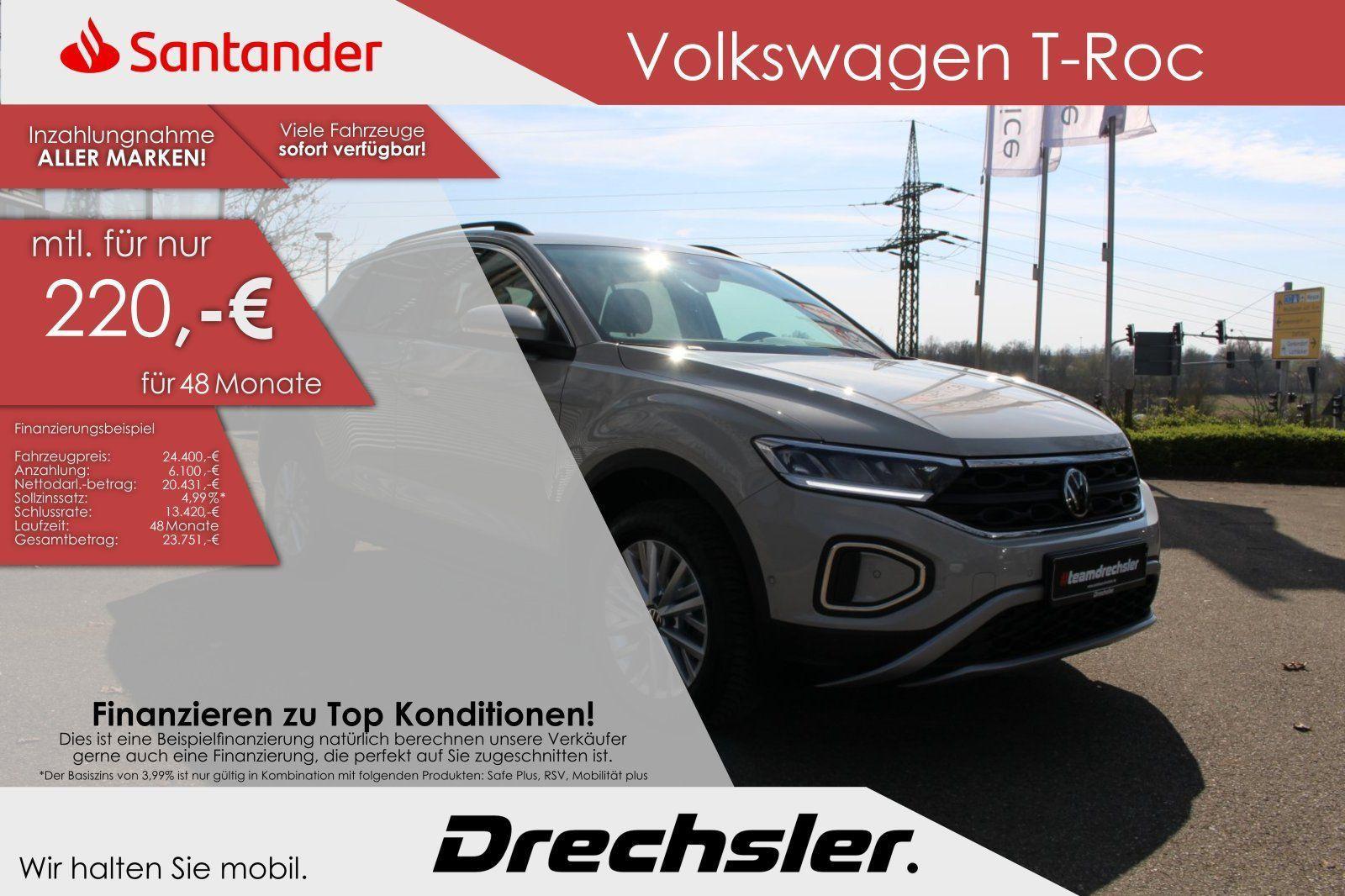 Volkswagen T-Roc 1.5 TSI Life +PARK-ASSISTENT+SITZHEIZUNG, миниатюра 4
