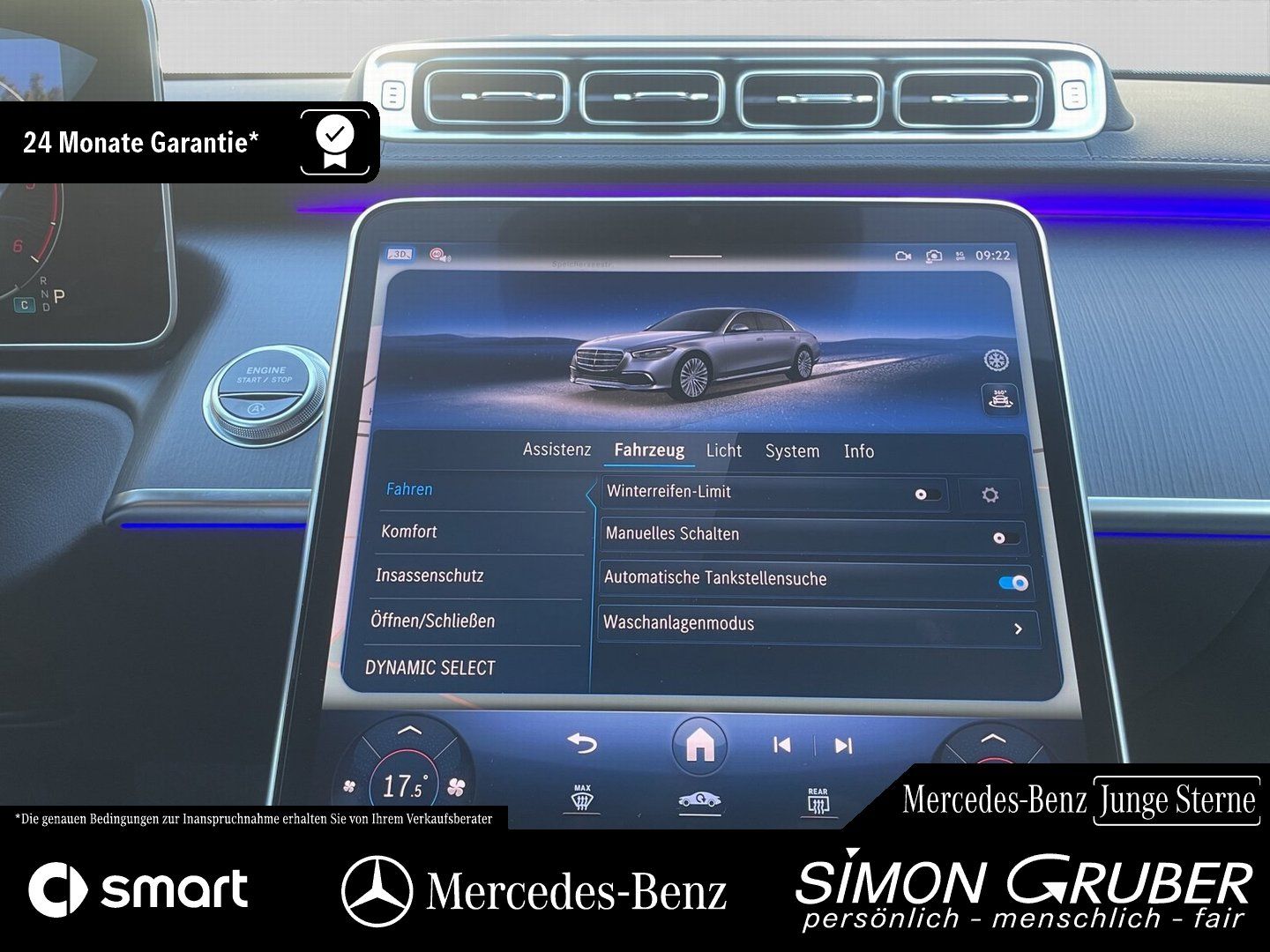 Fahrzeugabbildung Mercedes-Benz S 350 d 4M 20"AMG Burm Pano Aktiv Ambi Guard 360