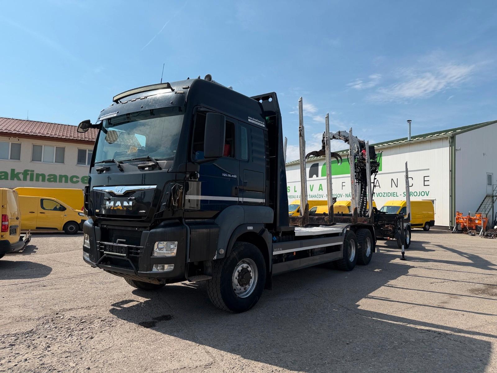 MAN TGS 26.480 woodtransporter crane 6x6+trailer 737
